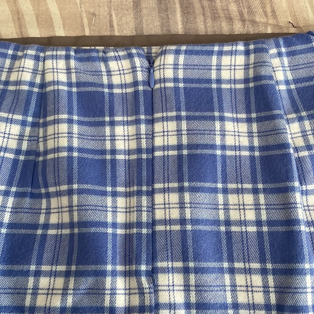 Blue & White Plaid Mini Skirt - Picture 4 of 6
